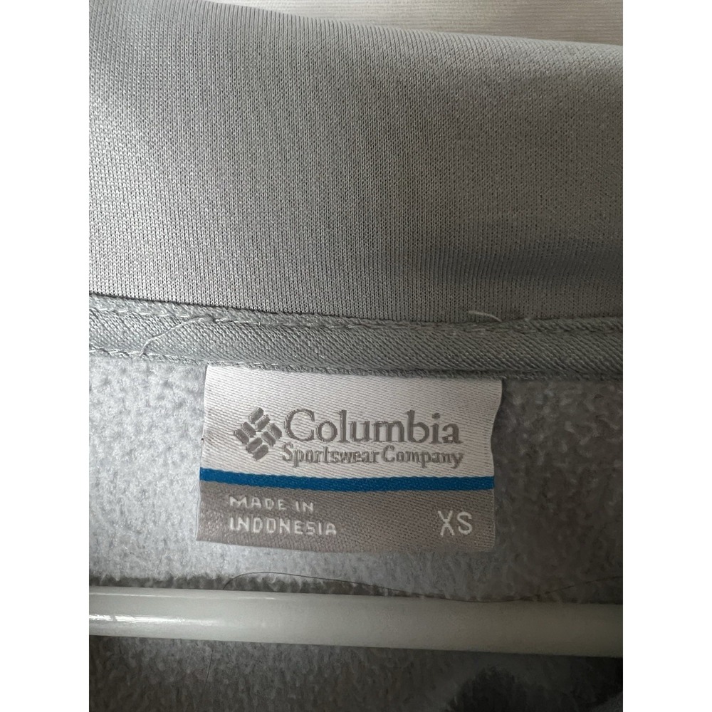 Columbia Fleece Jumper Hoodie Women's XSmall Light Grey Full Zip - Picture 2 of 6